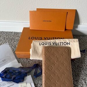 Louis Vuitton book cover planner beige